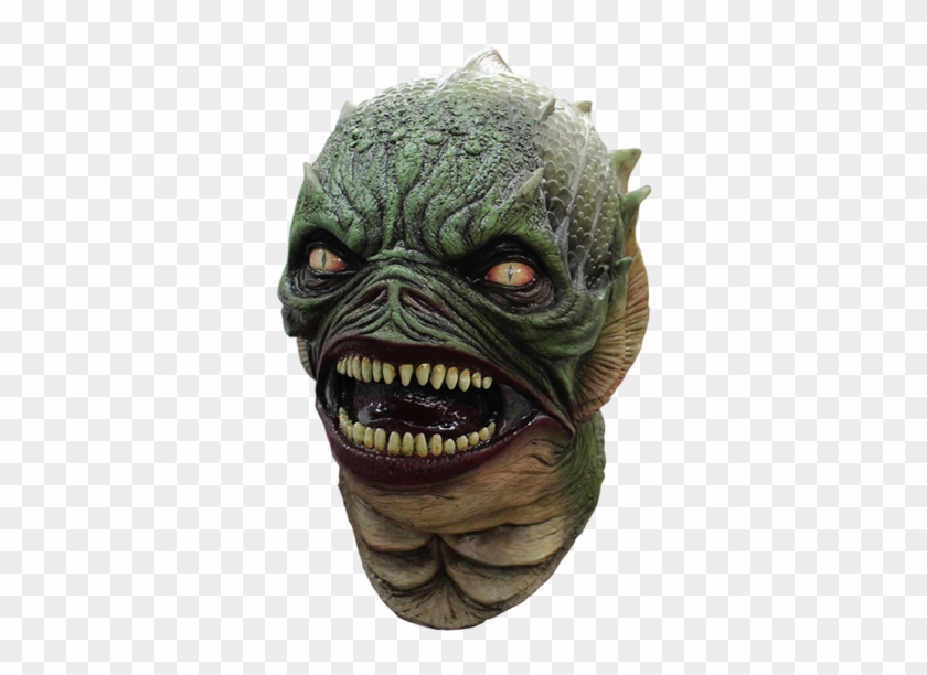 Aquatic Creature Mask With Sharp Teeth - Mascaras De Monstruos Verdes Clipart #1434785