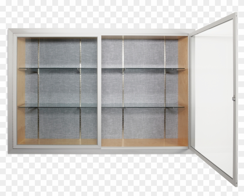 Recessed Display Case With Hinged Glass Doors - Trophy Case Png Clipart