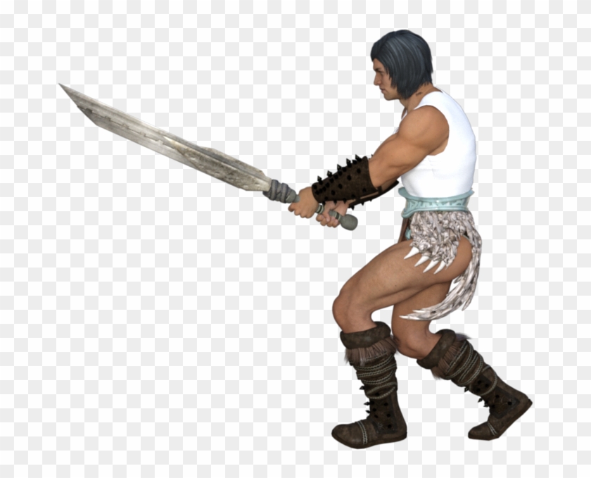 Barbarian Pos4b - Sword Clipart #1435871