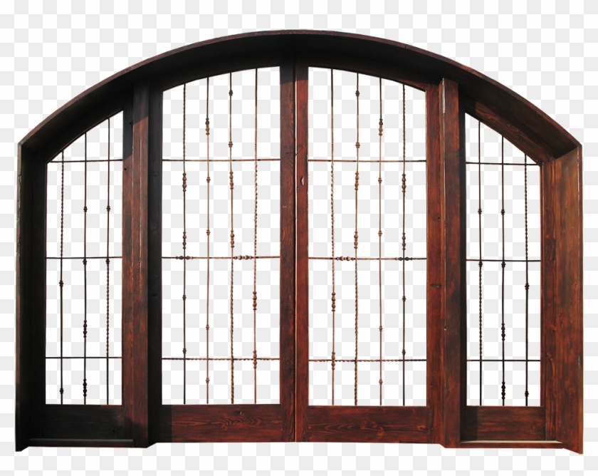 Arched Door With Grill Work - Home Door Clipart #1436110
