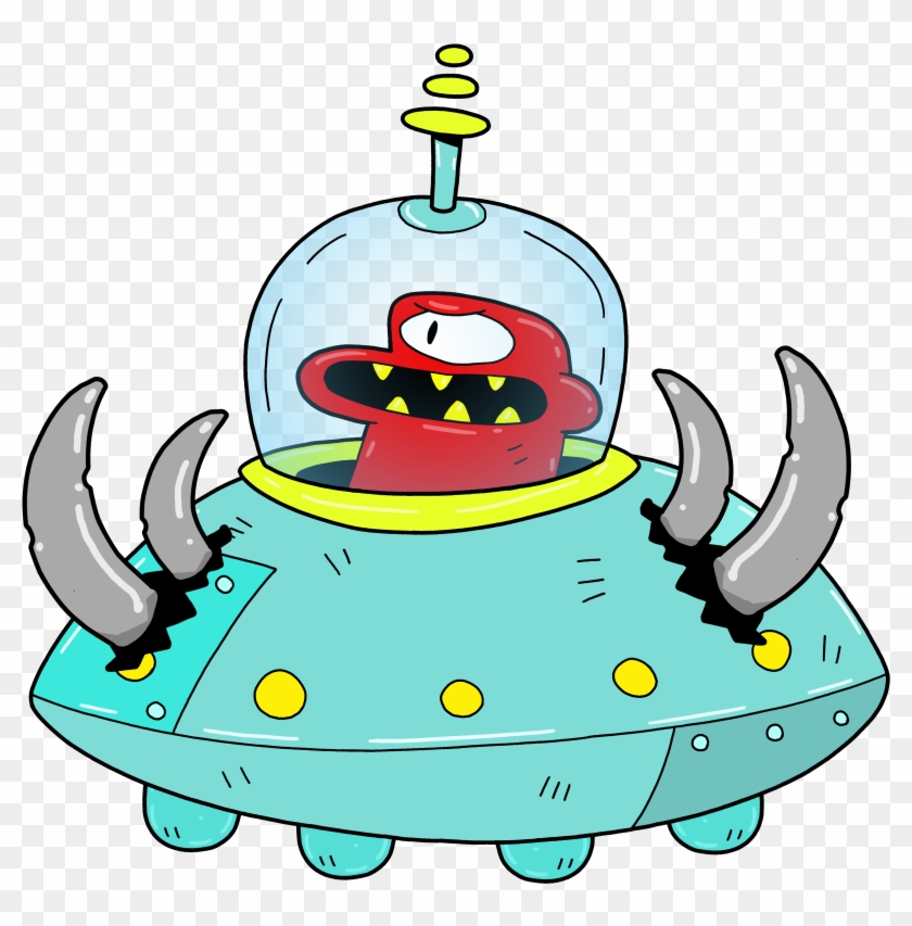 Barbarian Ufo, Flying Saucerus Barbarus - Cartoon Clipart