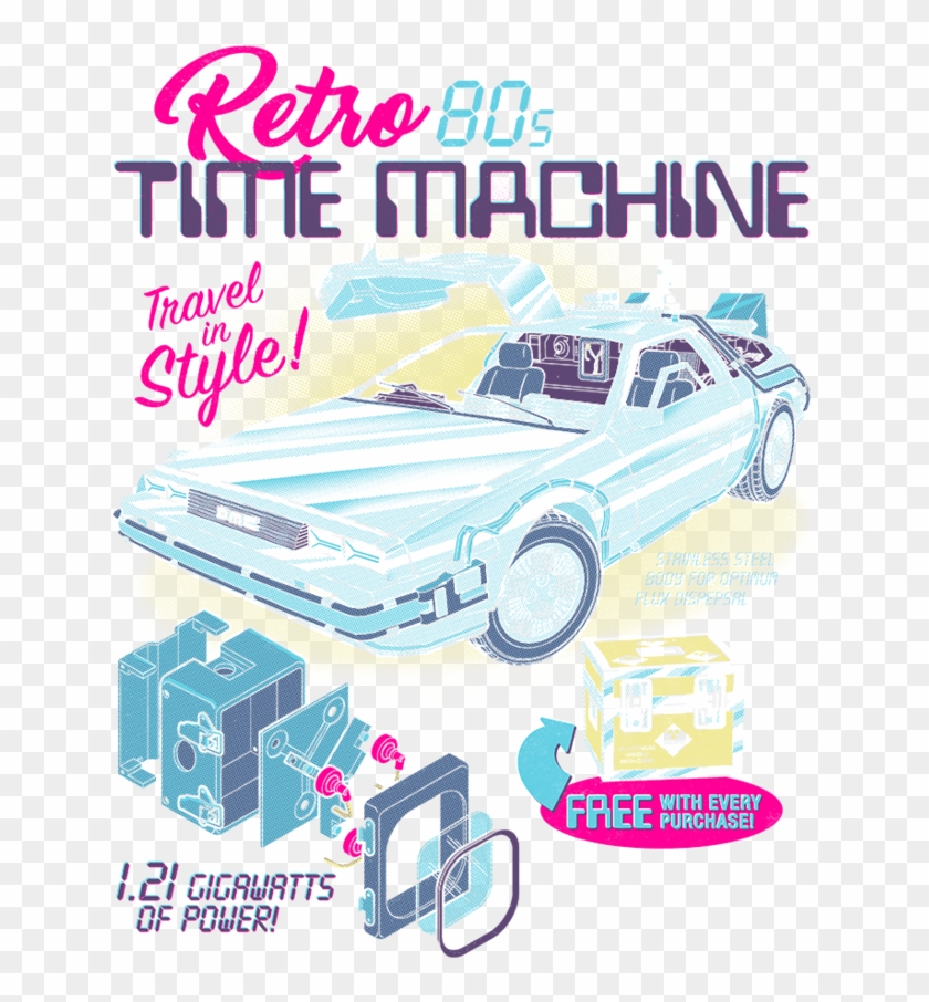 Retro 80s Time Machine Clipart