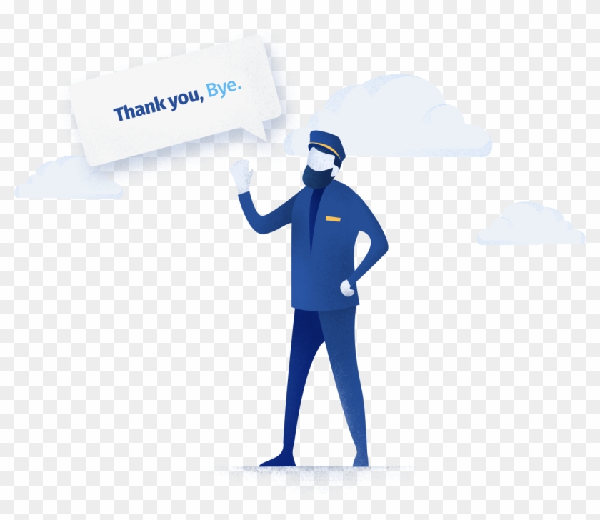 Thank You, Bye - Illustration Clipart