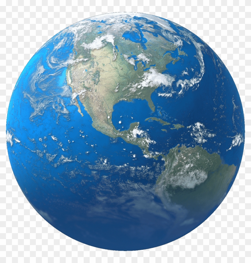 The 7 Continents Of The World - Globe With United States Clipart #1437708