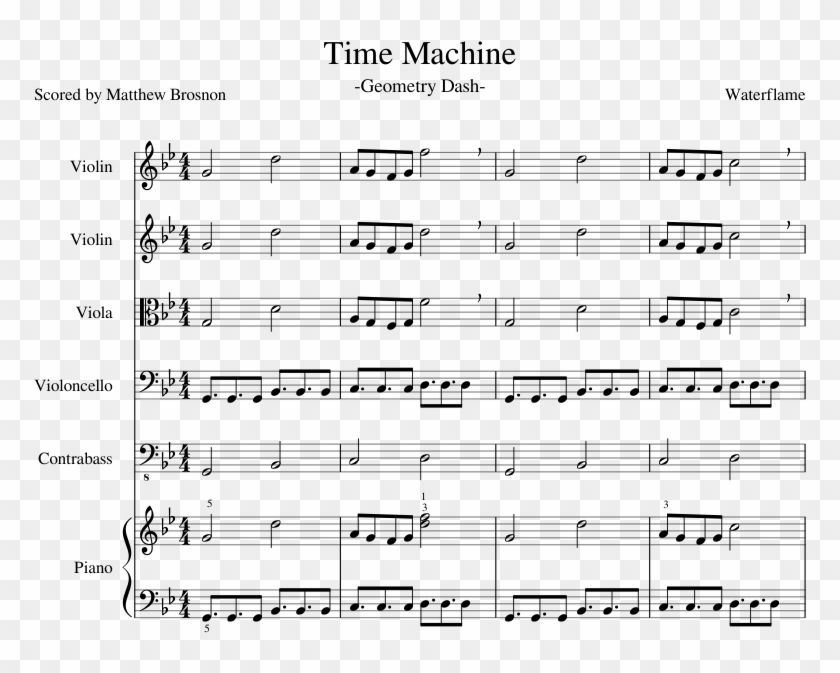 Time Machine Sheet Music Composed By Waterflame 1 Of - Cave Story Music Sheet Mimiga Village Clipart