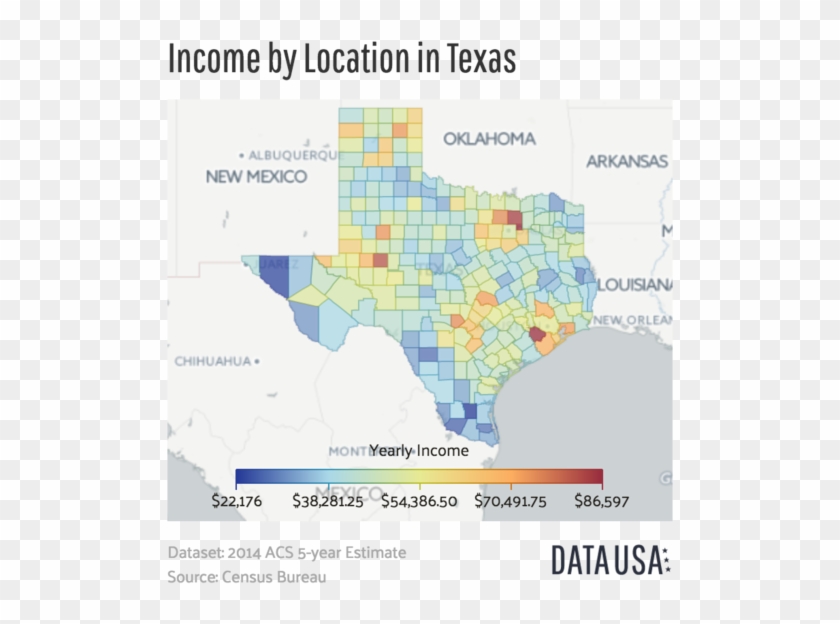 Geo Map Of Income By Location In Texas - Income By Location In Texas Clipart #1438261