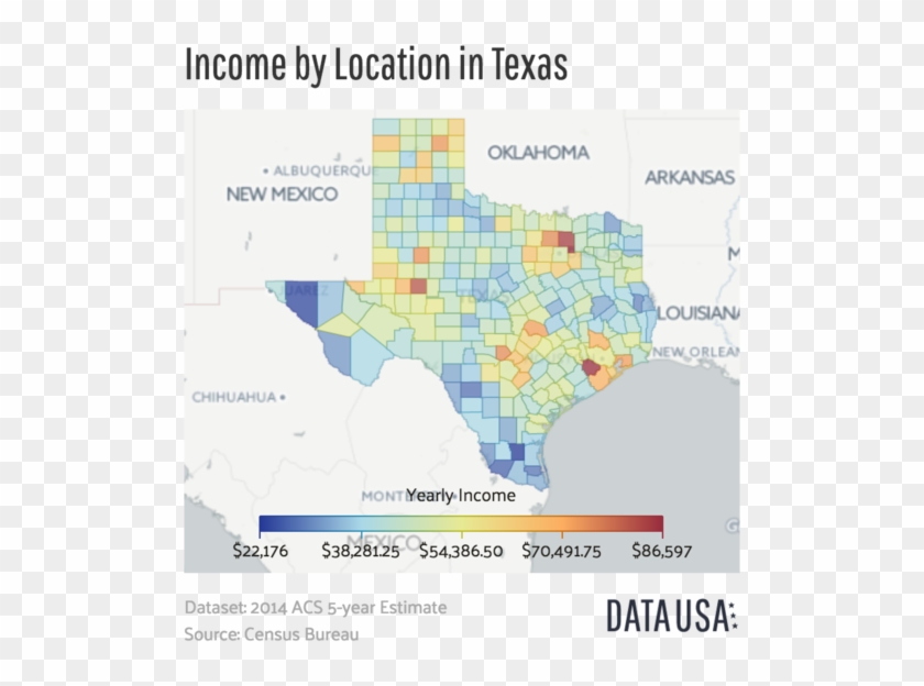 Geo Map Of Income By Location In Texas - Income By Location In Texas Clipart