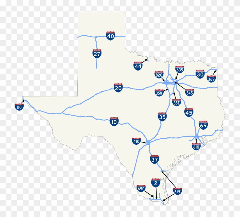 Creative Ideas Texas Interstate Map List Of Highways - Map Clipart #1439235