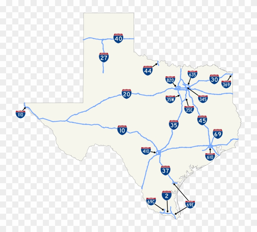 Creative Ideas Texas Interstate Map List Of Highways - Map Clipart