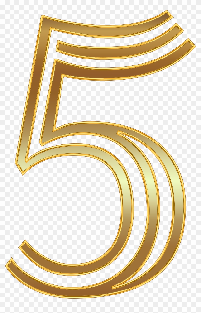 Number Five Gold Png Clip Art Image Transparent Png