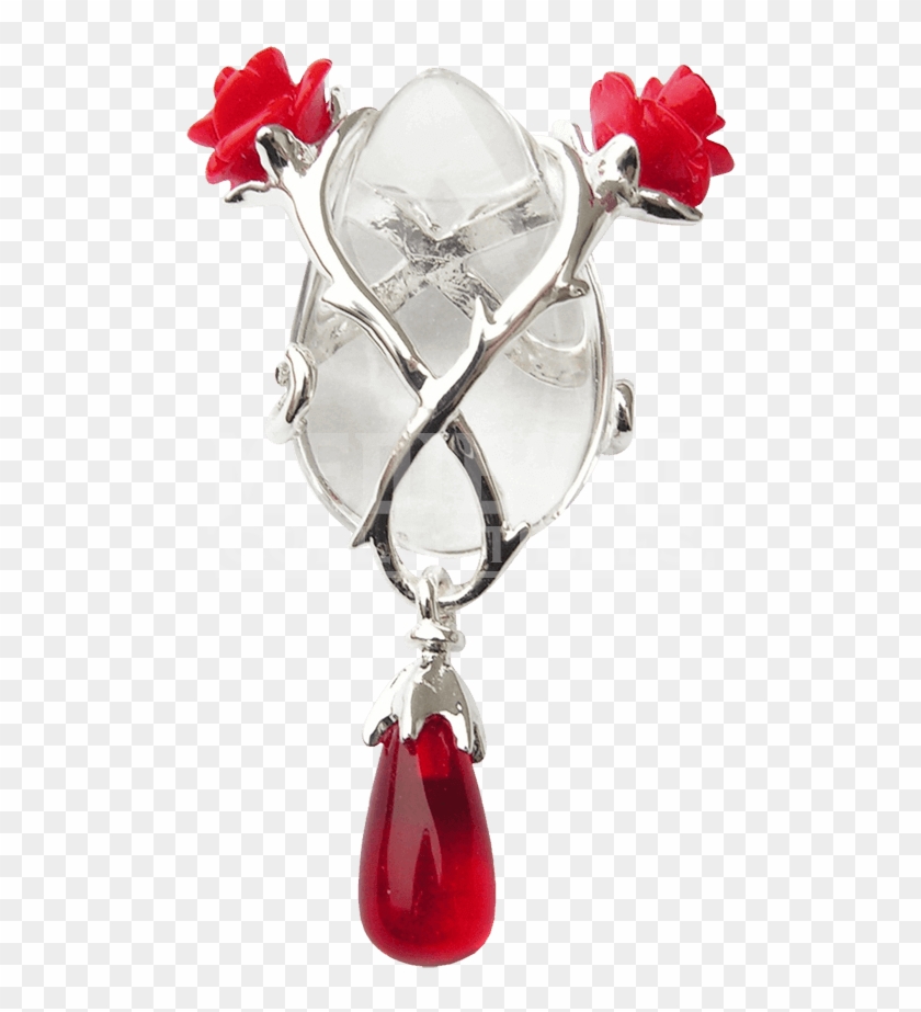 Rose And Thorn Crystal Keeper Necklace - Necklace Clipart #1440063