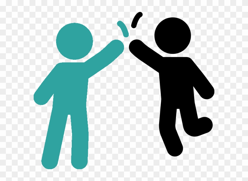 High Five Silhouette Clipart - Silhouette High Five Clipart - Png Download #1440650