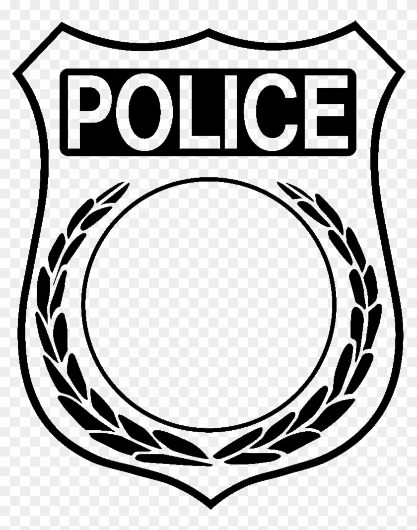 Download - Clipart Black And White Police Badge - Png Download