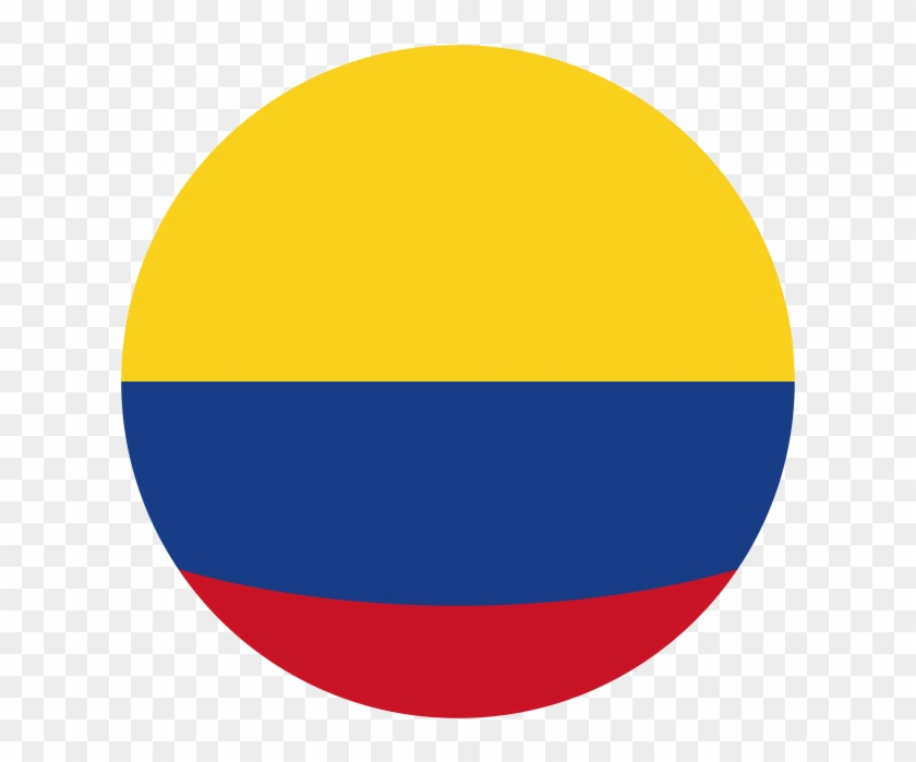 Colombia Round Flag - Colombia Flag Icon Png Clipart