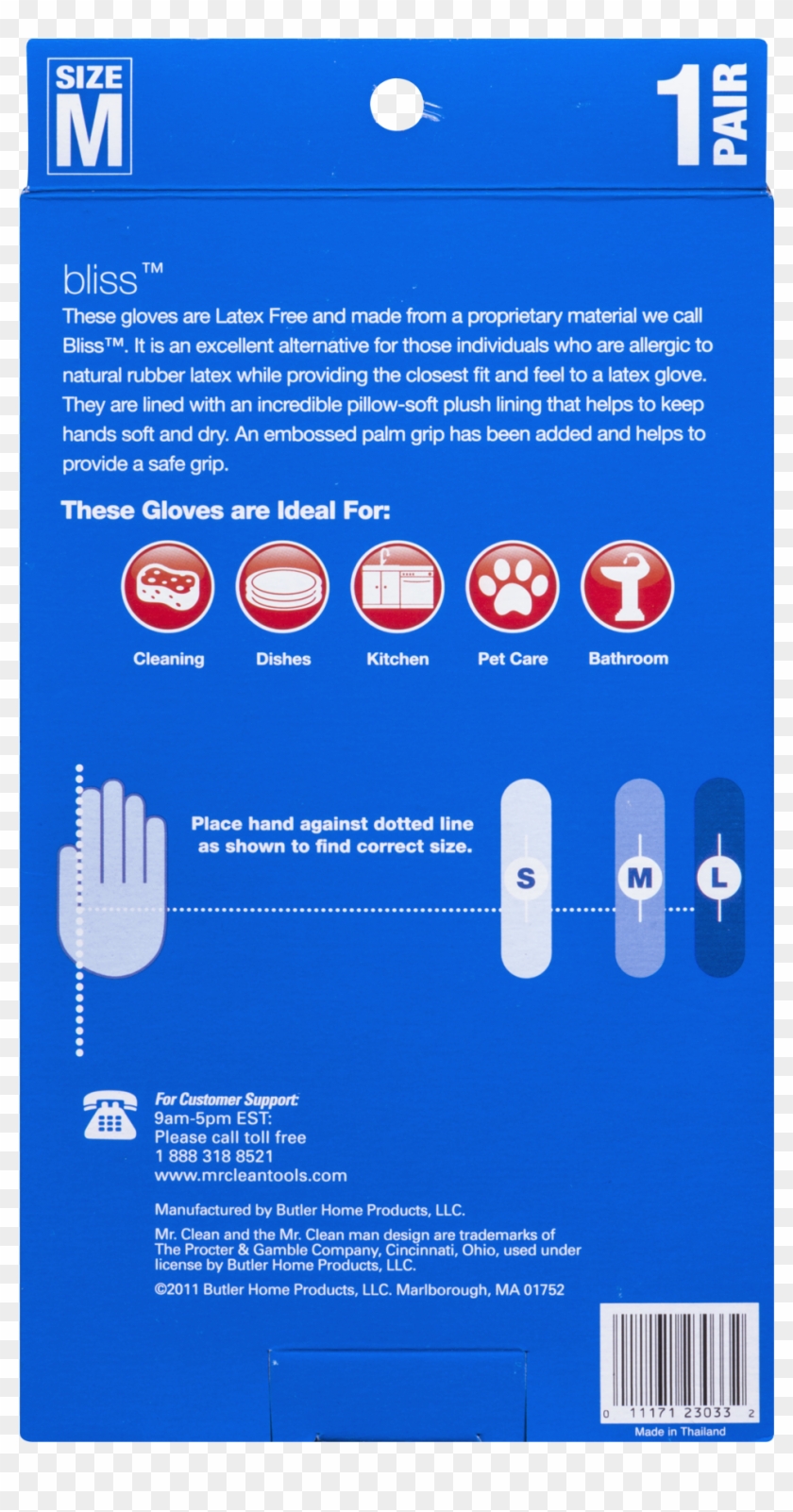 Clean 243033 Bliss Premium 1 Pair Latex Free Gloves, - Electric Blue Clipart