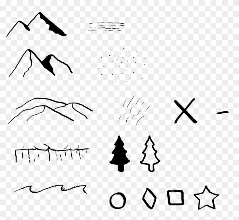 Map-making Brushes/icons - Illustration Clipart