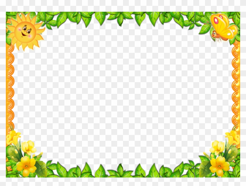 Molduras Png Infantil - Green Leaves Border Png Hd Clipart #1444105