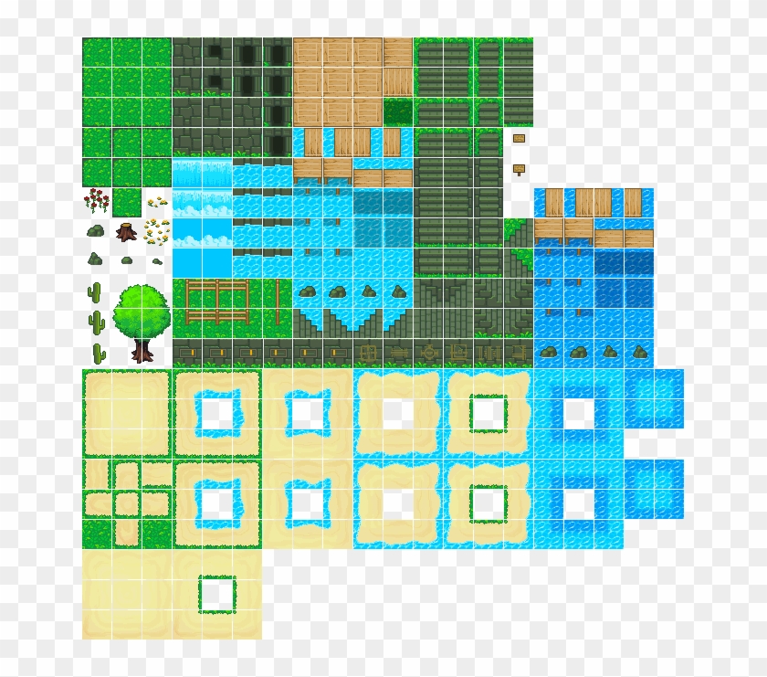 Map Tile V1 - Waterfall Tiles 2d Clipart