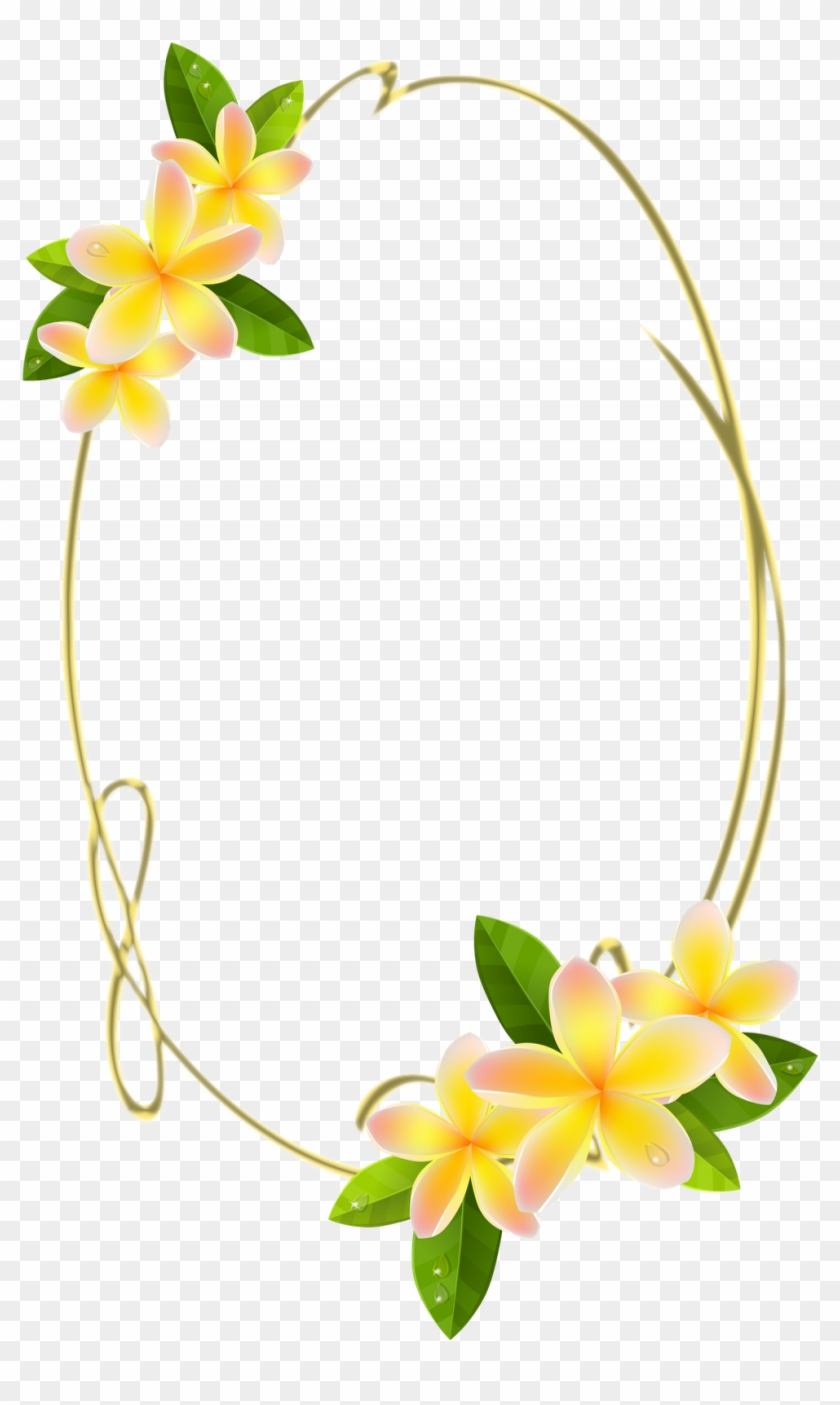 Deixo Aqui Varias Frames Png Oval Com Flores Para Enfeite - Moldura Oval De Flores Clipart #1444164