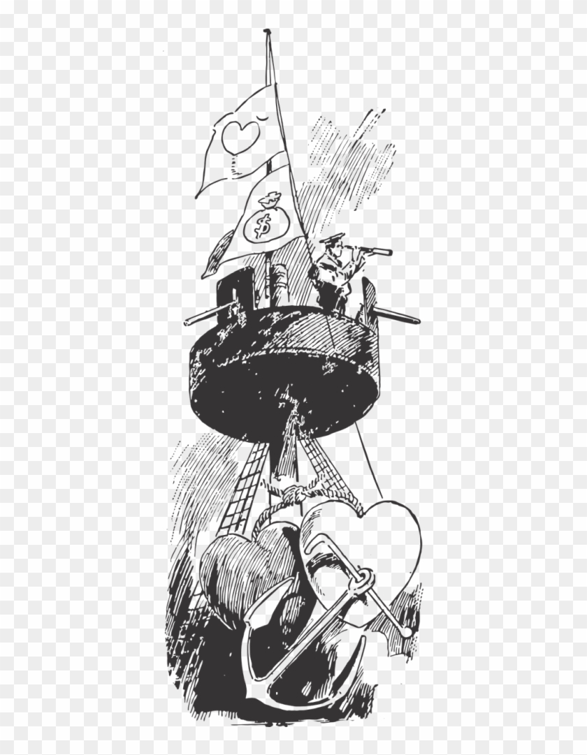 Sailor,vintage,vintage Art,vintage Illustration,crows - Gambar Hitam Putih Pelaut Clipart #1445112