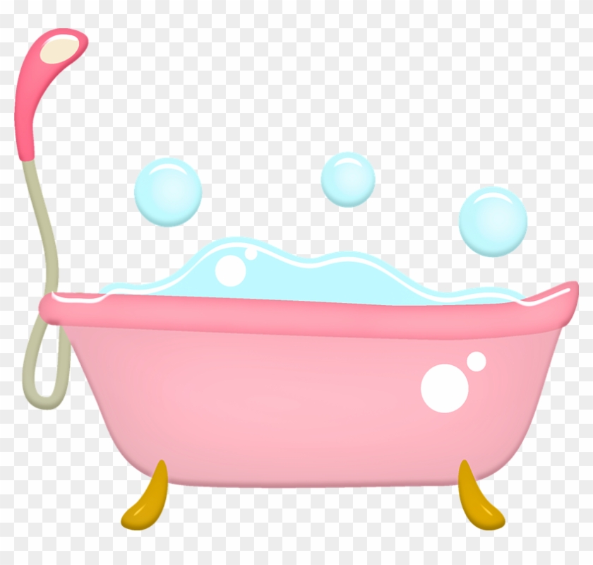 Bañera, Burbujas, Rosa, Femenino, El Agua Del Baño - Bathtub Pink Clipart - Png Download #1445436