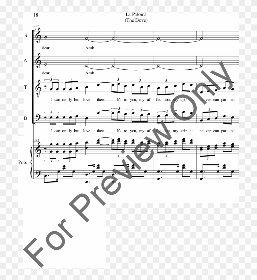 La Paloma Thumbnail - Sheet Music Clipart #1445513