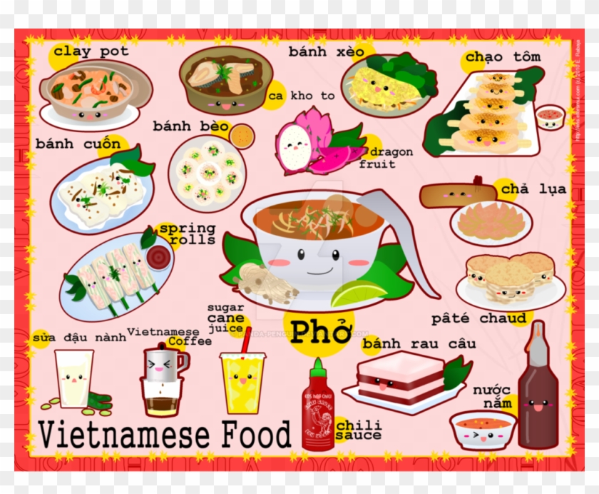 Chinese Food Clipart Vietnamese Pho - Vietnamese Food Chart - Png Download