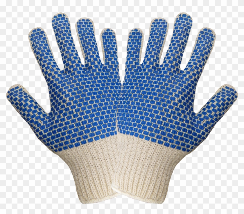Double Sided Blue Pvc Brick Pattern Gloves - Wool Clipart