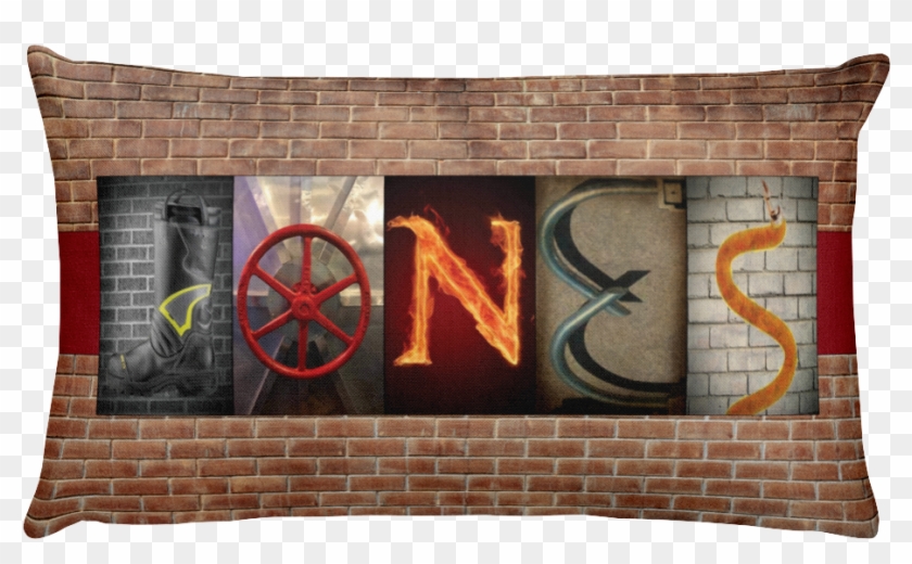 Firefighter Name Letter Art Brick Pillow - Fire Letter N Clipart #1447202