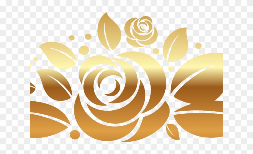 Swirls Clipart Rose Gold - Gold Vector Flowers Png Transparent Png #1447766