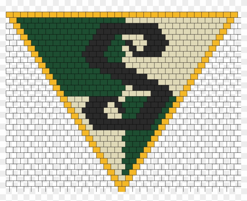 Harry Potter Slytherin Crest Kandana Bead Pattern - Dibujos Cuadriculados De Harry Potter Clipart #1448237