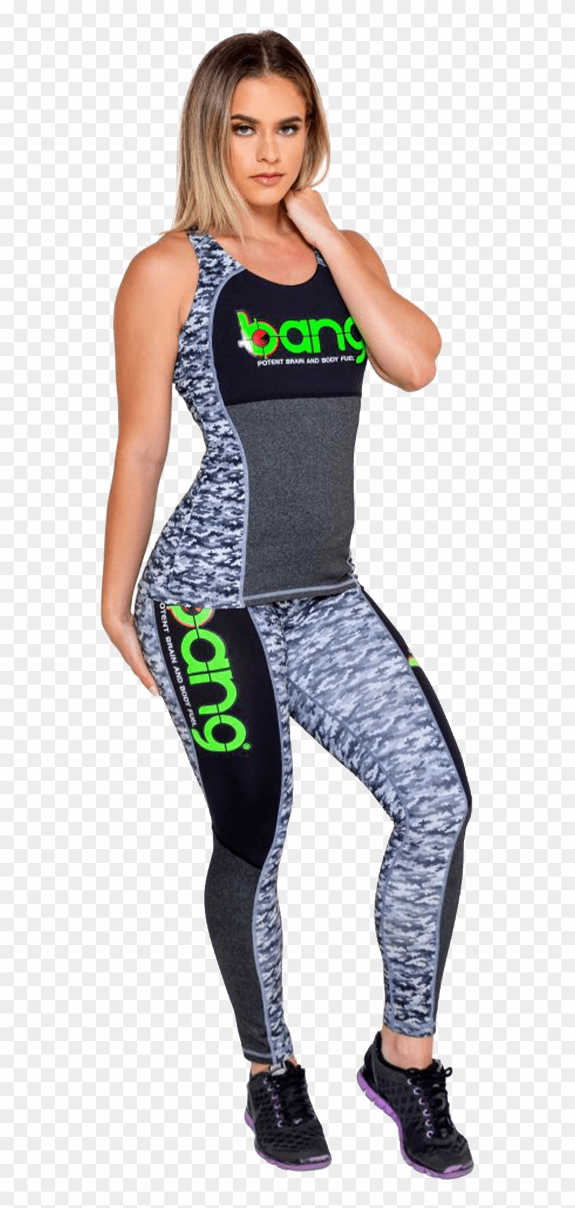 Blaze Tank And Legging Set Gray Camo - Spandex Clipart #1448408