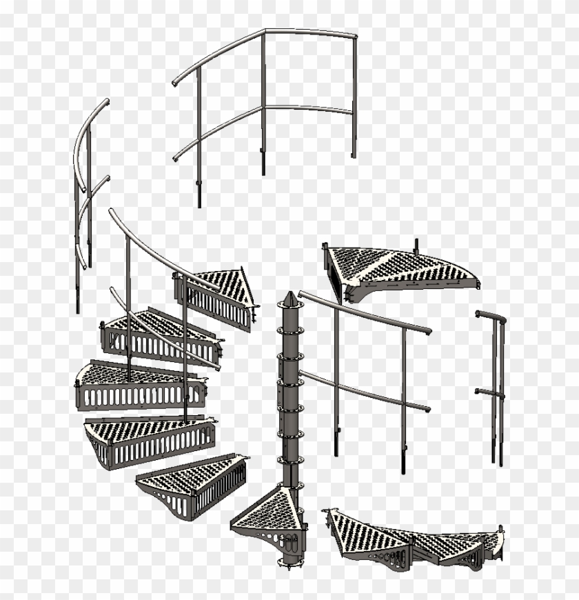 Exmachina High Rolling Spiral Staircase - Sketch Clipart #1453317