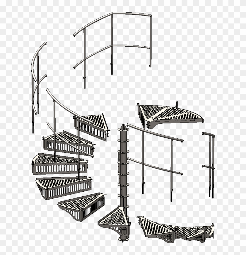 Exmachina High Rolling Spiral Staircase - Sketch Clipart