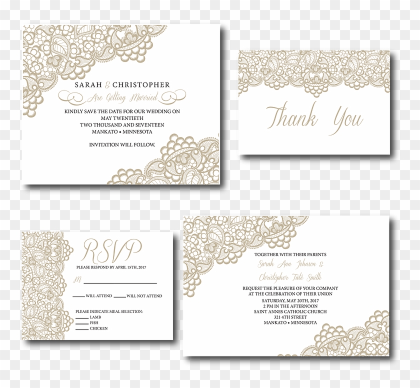 Ws Design Co Elegant Wedding Invitations - Paper Clipart #1453646