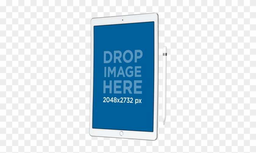 Ipad Pro Mockup In Vertical Position Angled Over A - Mobile Phone Clipart #1453982