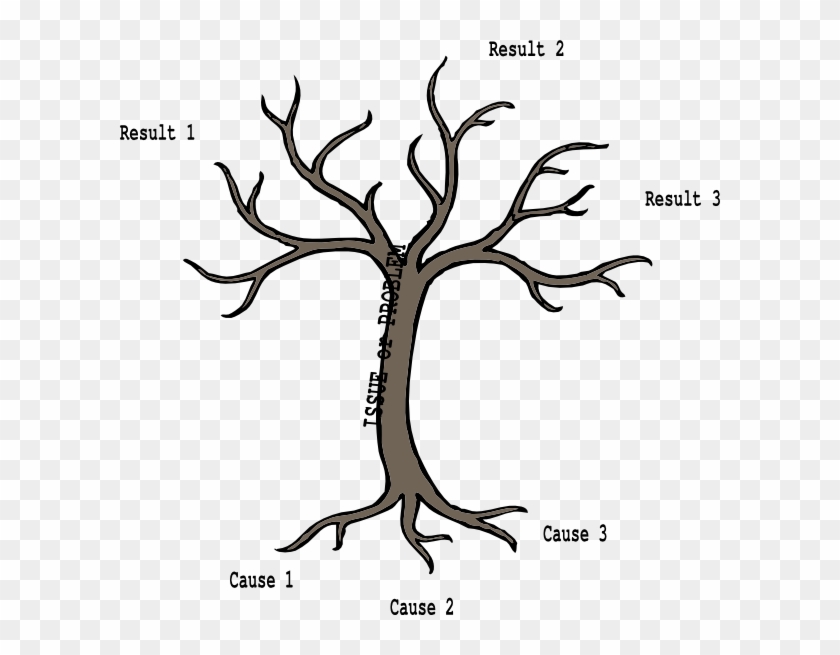 Small - Tree Trunk With Branches Template Clipart #1454574