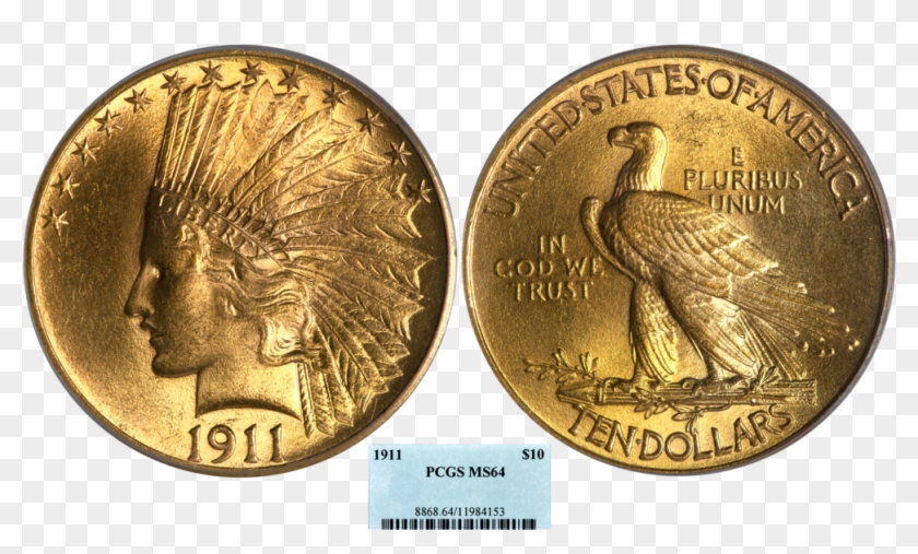 1911 $10 Ind Pcgs64 - Cash Clipart