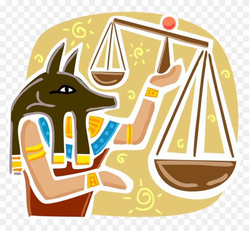 Vector Illustration Of Ancient Egypt Anubis Canid Golden Clipart