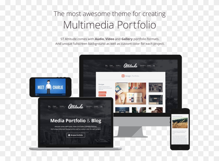 Multimedia Portfolio Wordpress Theme For Media Artists - Multimedia Portfolio Template Clipart #1455744