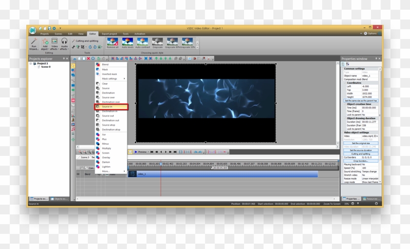 The Second Method Enables You To Make A 'video In Text' - Vsdc Free Video Editor Special Effects Clipart