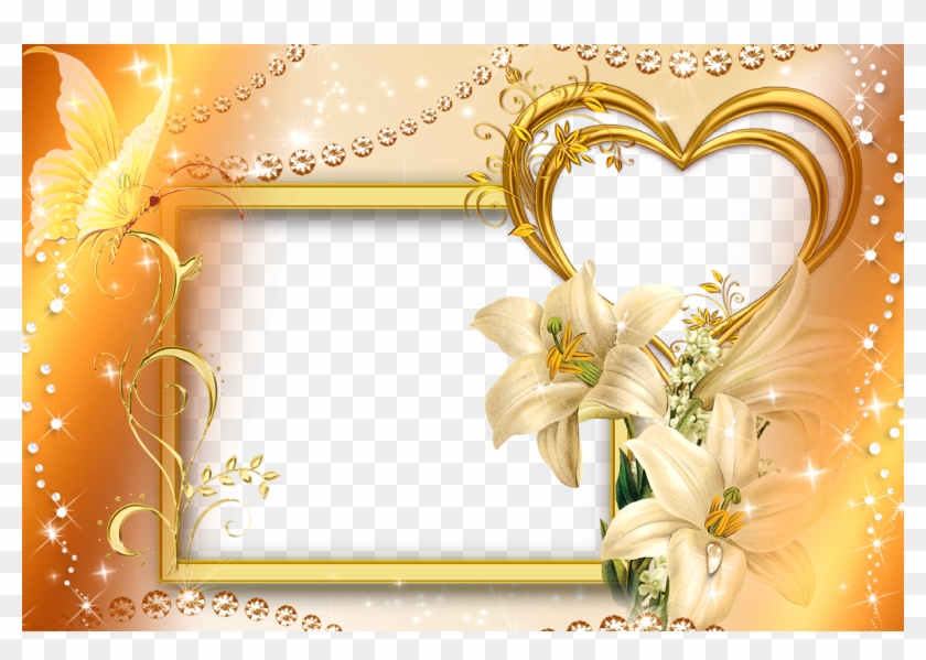 Yellow Love Frame Png - Love Frame Photo Png Clipart #1456820