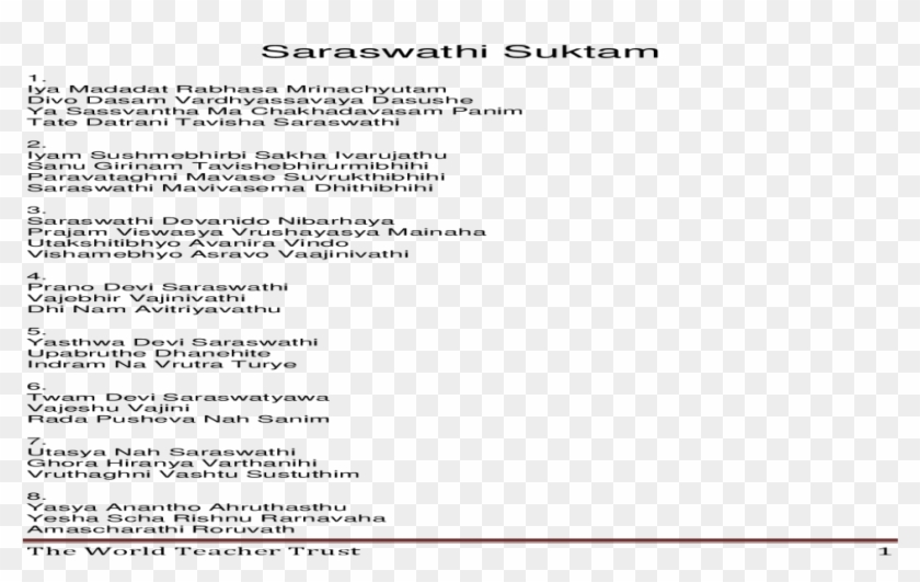World Teacher Trust The World Teacher Trust 1 Saraswathi - Tipo De Texto Grosse 1976 Clipart #1456940