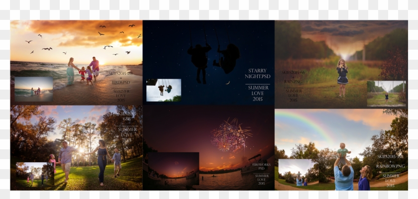 Summer Love Sky Overlays Summer Elements Bundle - Collage Clipart #1457744