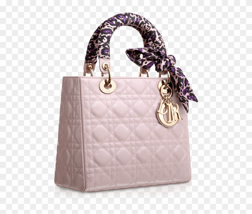 The Lady Dior -medium - Dior Bag With Scarf Clipart #1457795
