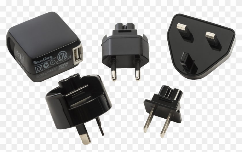 Ac Charger With International Adapters Clipart #1458952