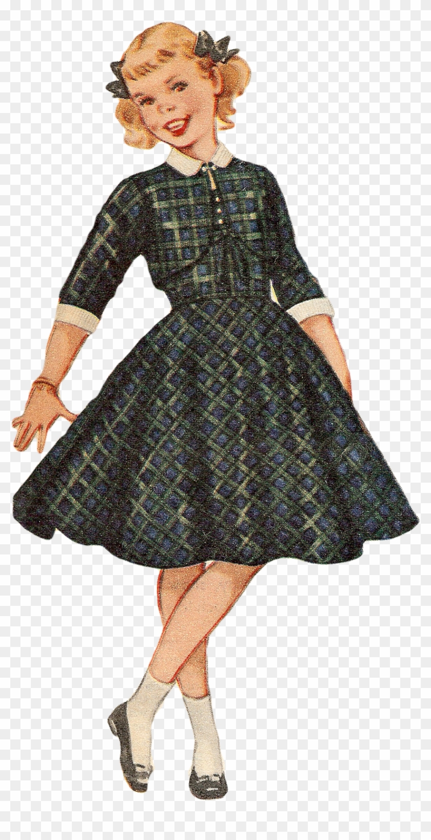 Free Vintage Image 1955 Girl 842×1,600 Pixels Vintage - Vintage Girl Png Clipart #1459612