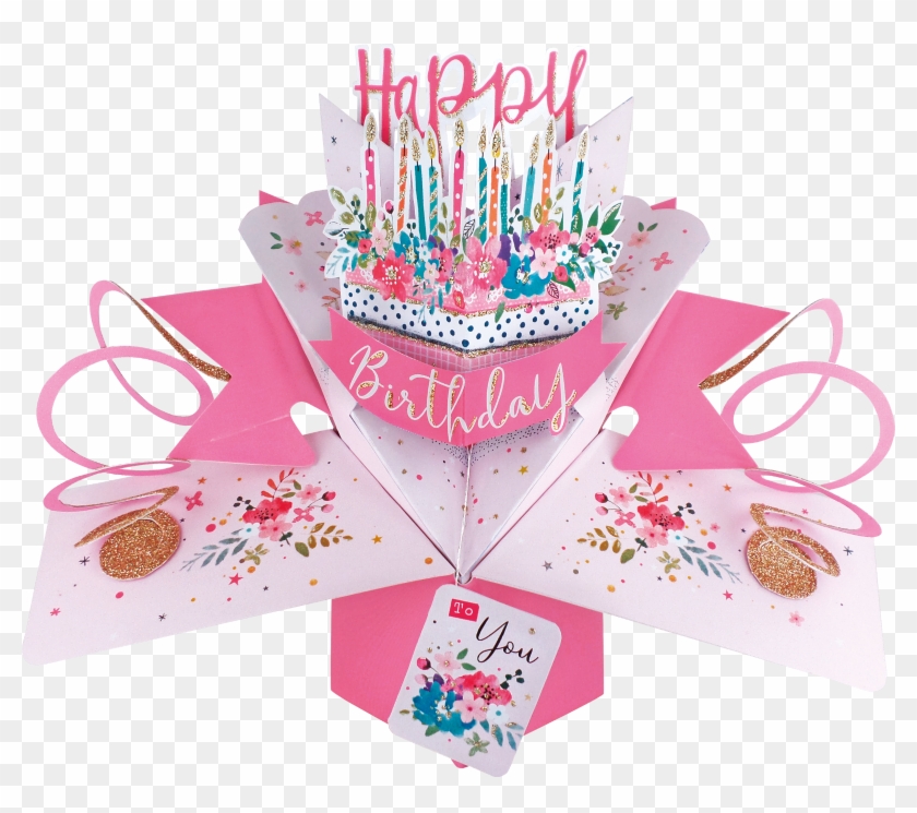 Happy Birthday Cake And Candles Pop-up Greeting Card - Greeting Card Clipart #1459895