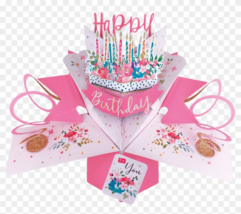 Happy Birthday Cake And Candles Pop-up Greeting Card - Greeting Card Clipart