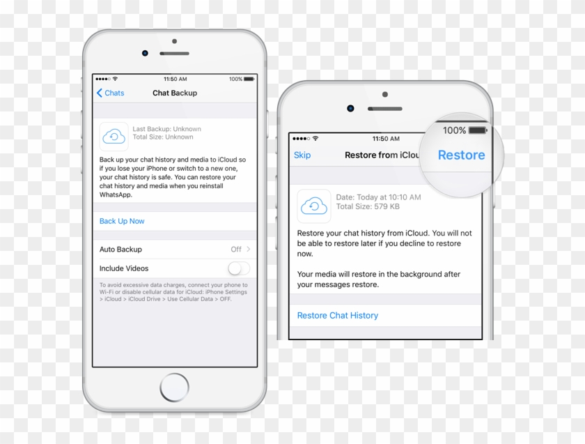 Restore Whatsapp Backup - Whatsapp Chat On White Iphone Clipart
